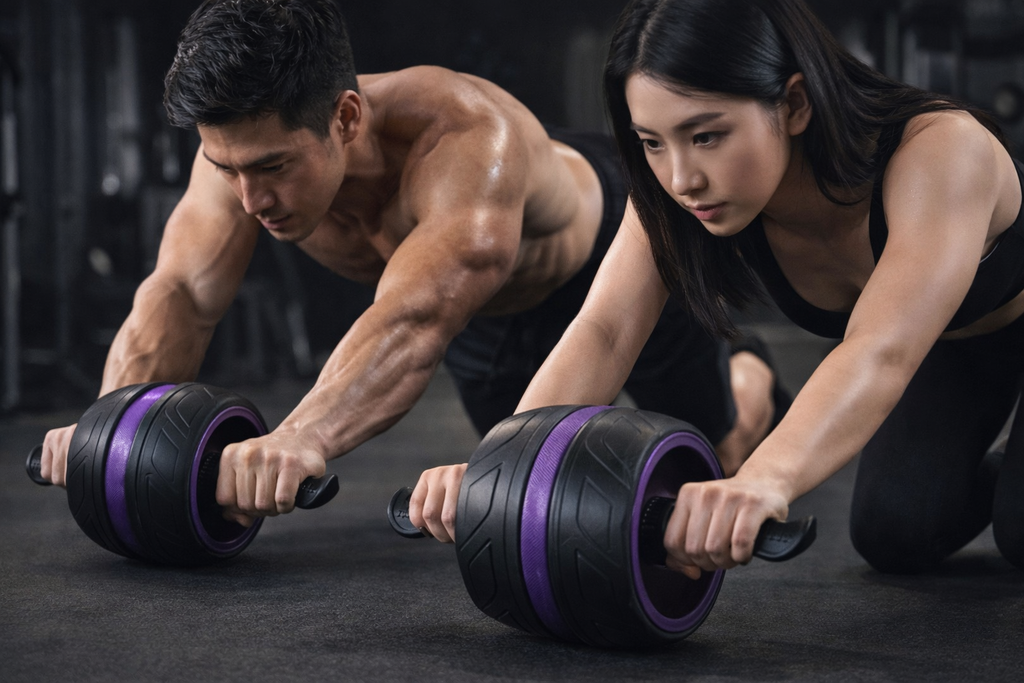 Rebound Ab Roller Knee Mat - Home Gym Fitness Equipment for Core Strength Training Belly Wheel Workout